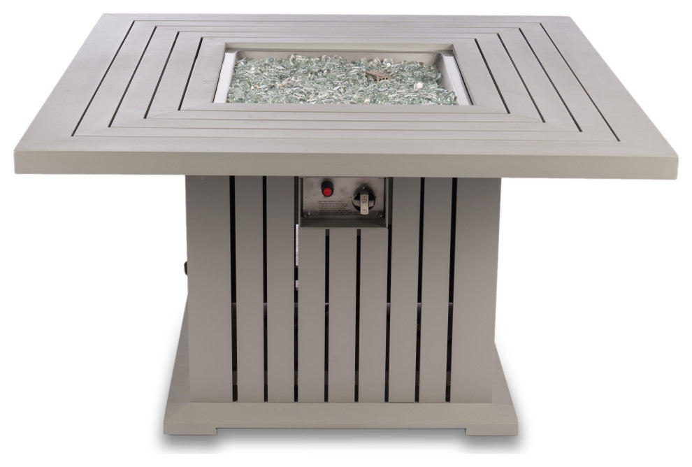 EvFires 43" Aluminum Fire Pit Table, Gray Fire Pit Only