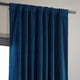 Signature Blackout Velvet Curtain Single Panel, Union Blue, 50"x120"