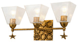 Star 3 Light Bath Vanity, Gold