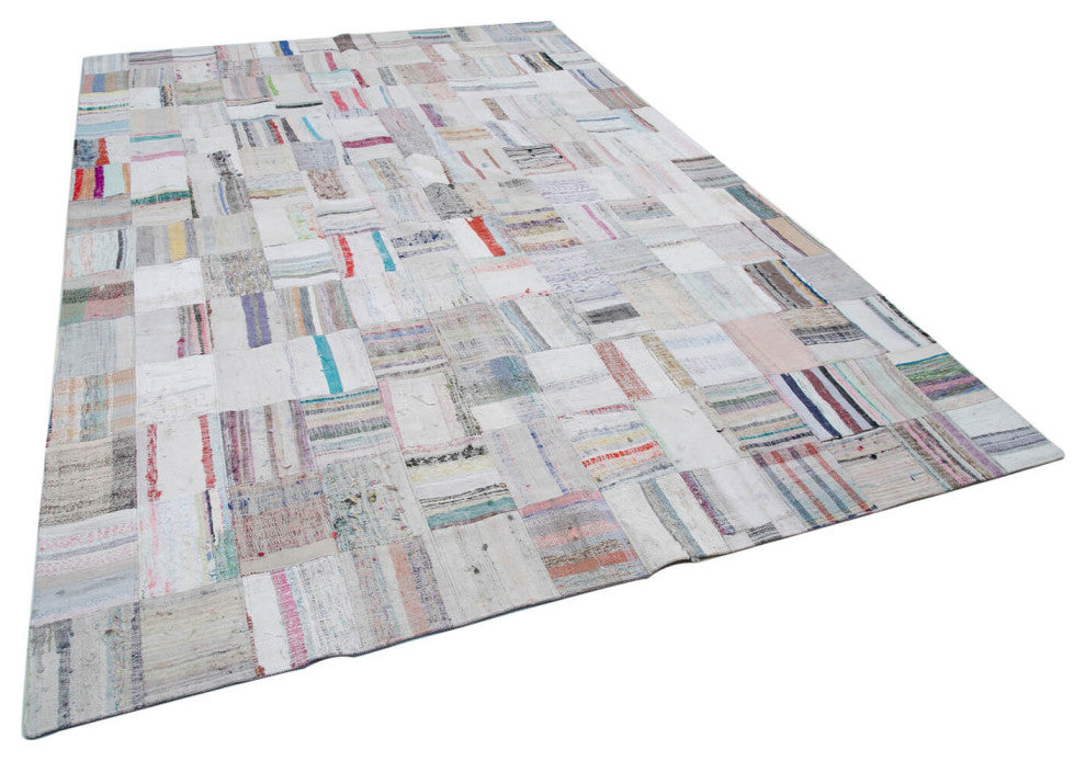 Rug N Carpet - Handmade Turkish 8' 2'' x 12' 0'' Vintage Patchwork Kilim Rug