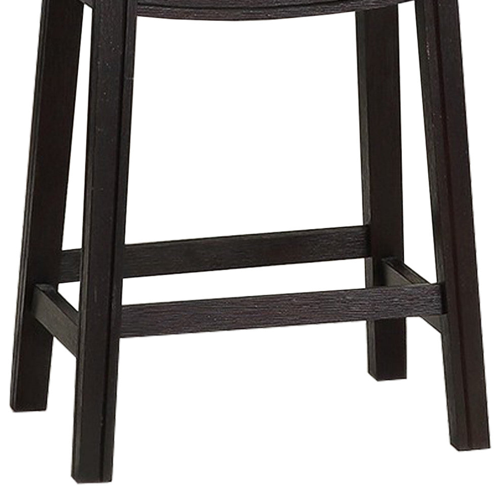 Curved Leatherette Counter Stool With Nailhead Trim, Set of 2, Gray