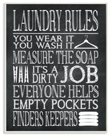 "Laundry Rules Wear It Wash It Chalk Look" Wall Plaque Art