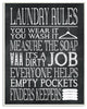 "Laundry Rules Wear It Wash It Chalk Look" Wall Plaque Art