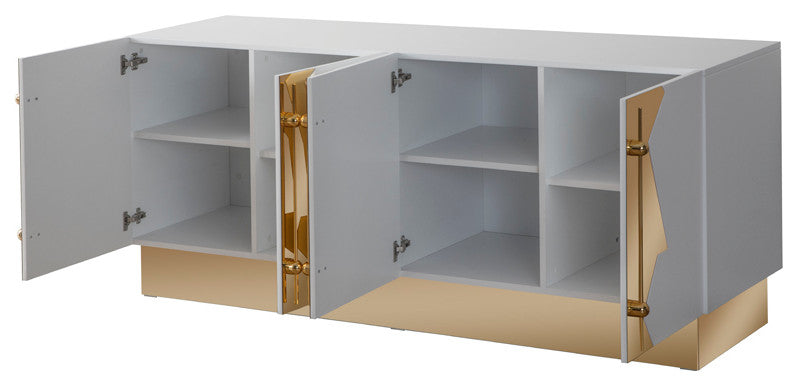 Callista Sideboard, White and Gold