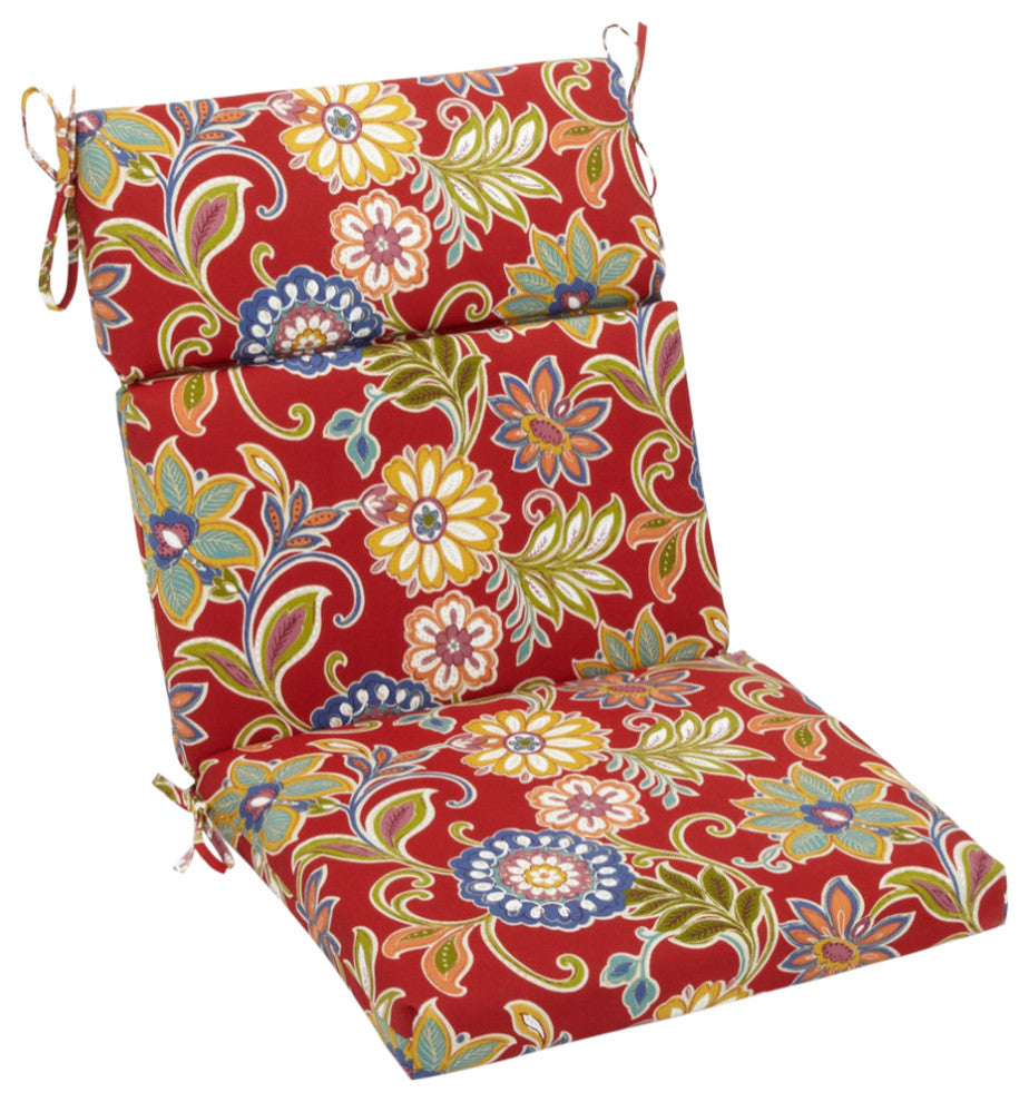 22"x45" Spun Polyester Squared Seat/Back Chair Cushion, Alinea Pompeii