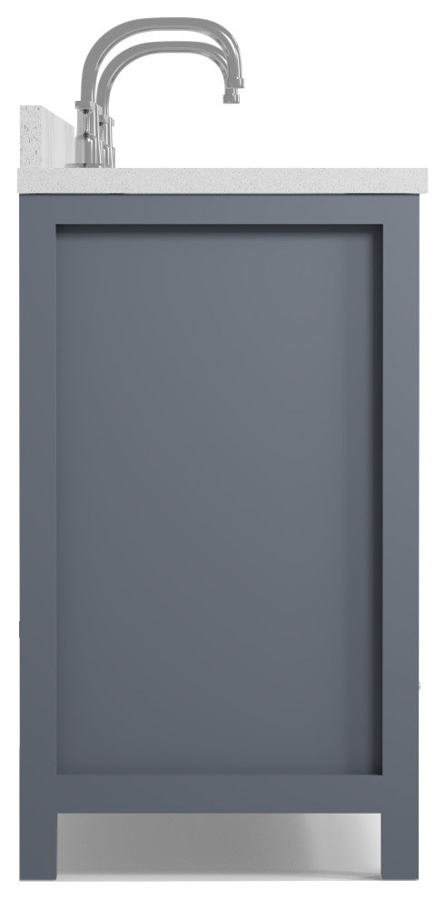 Caroline Avenue 72" Double Bathroom Vanity Set, Gray