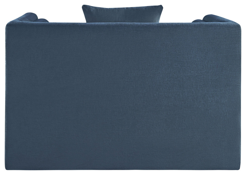 Everett Upholstered Chair, Light Blue, Chenille Fabric