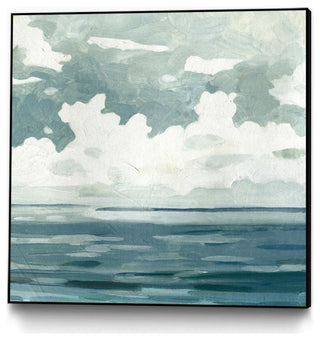 "Textured Blue Seascape II" Framed Canvas by Giant Art 30"x30"