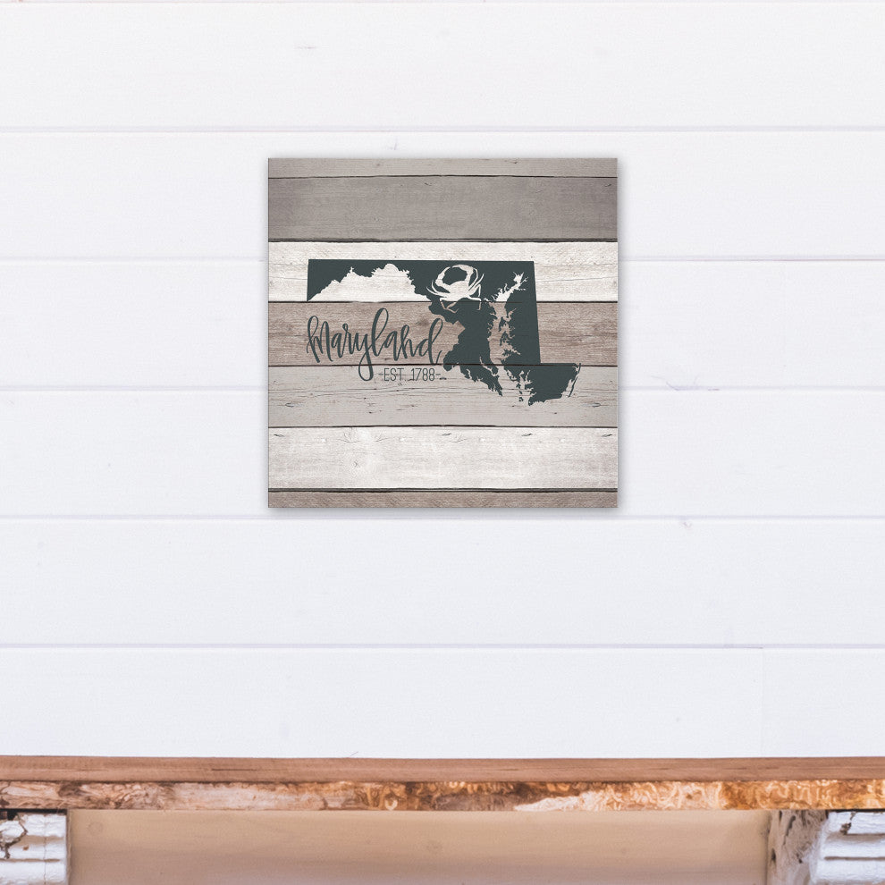 Maryland Established 16x16 Canvas Wall Art