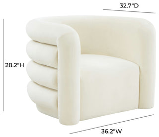 TOV Furniture Curves Cream Velvet Lounge Chair