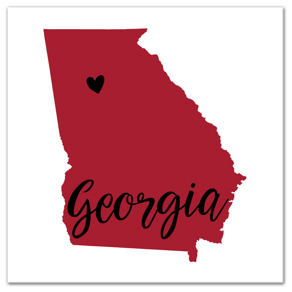 Red and Black Georgia Pride 16x16 Canvas Wall Art