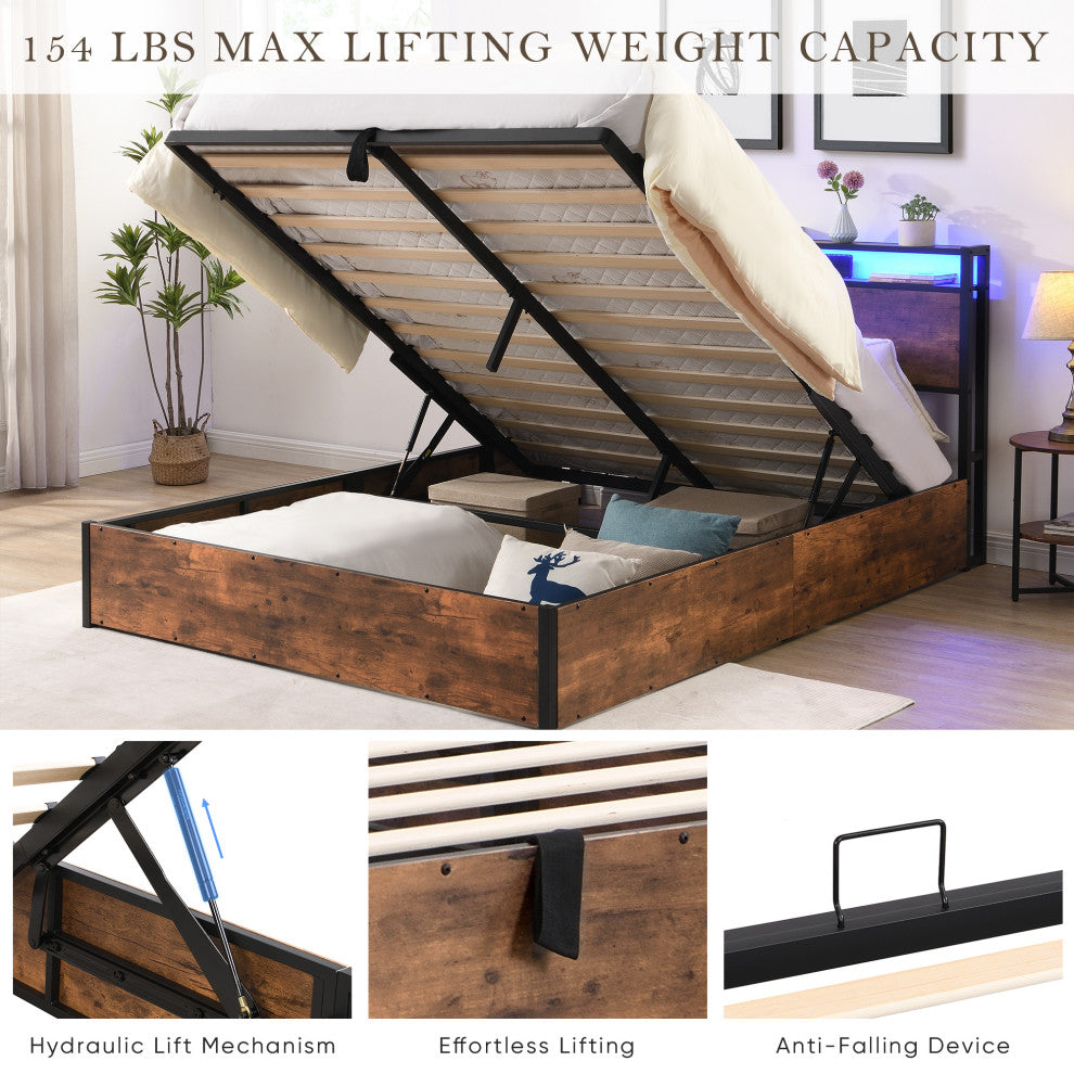 Gewnee Lift-up Storage Bed Frame