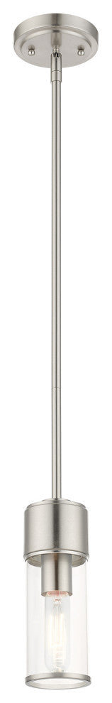 Quincy 1-Light Brushed Nickel Mini Pendant