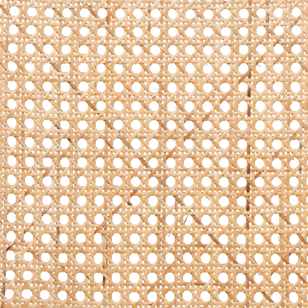 Neah Japandi White Wood and Natural Rattan 2-Piece Dining Chair Set