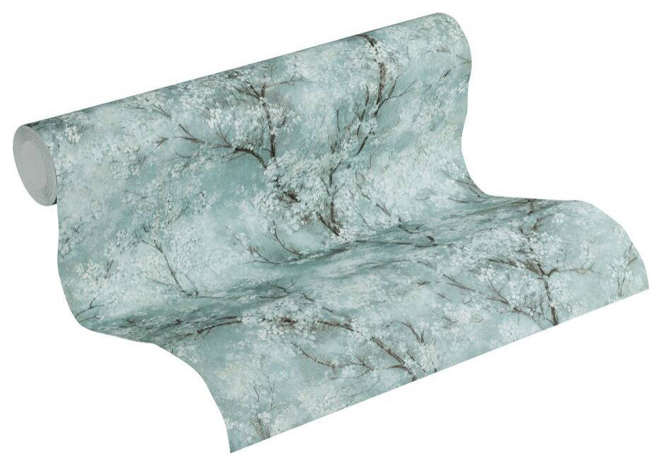 Sample, Floral Textured Wallpaper Featuring Tree Branches And Leaves, 374203