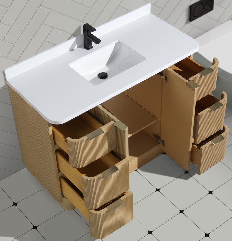 Ari Kitchen and Bath Calamigo 48" Freestanding Bathroom Vanity Oak
