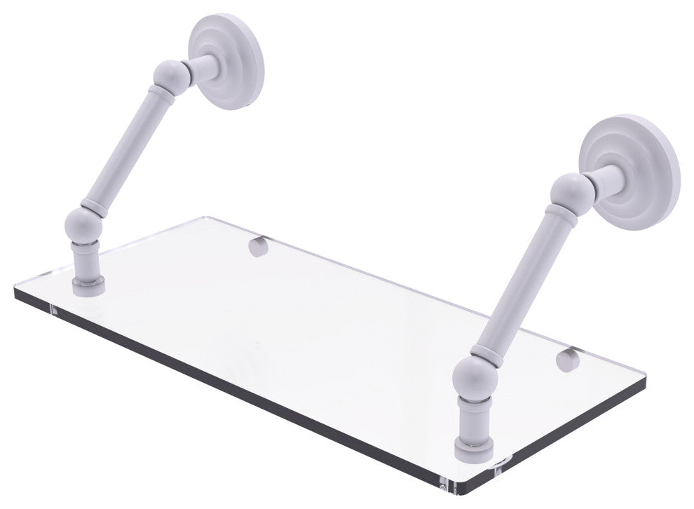 Prestige Que New 18" Floating Glass Shelf, Matte White