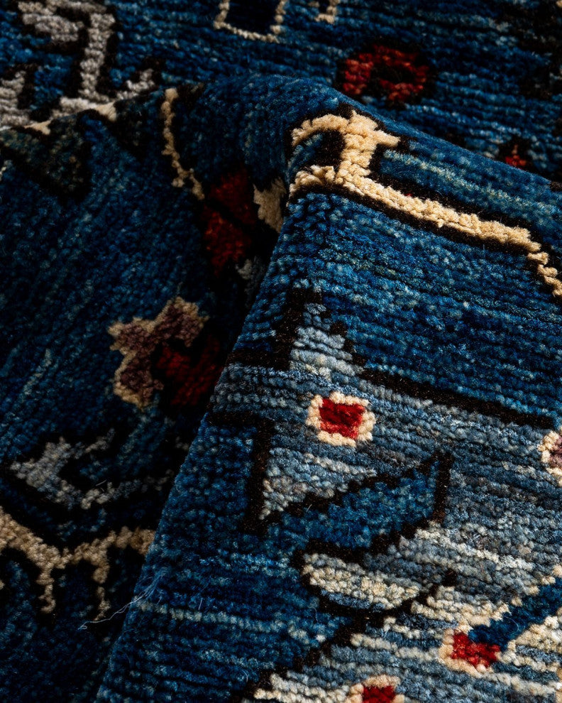 Serapi One-of-a-Kind Hand-Knotted Runner Rug Light Blue, 2' 7" x 9' 6"