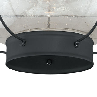 Chatham 13" Outdoor Semi Flush Mount Ceiling Light Textured Black