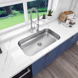 Sinber 30" Undermount Single Bowl 304 Stainless Steel Kitchen Sink