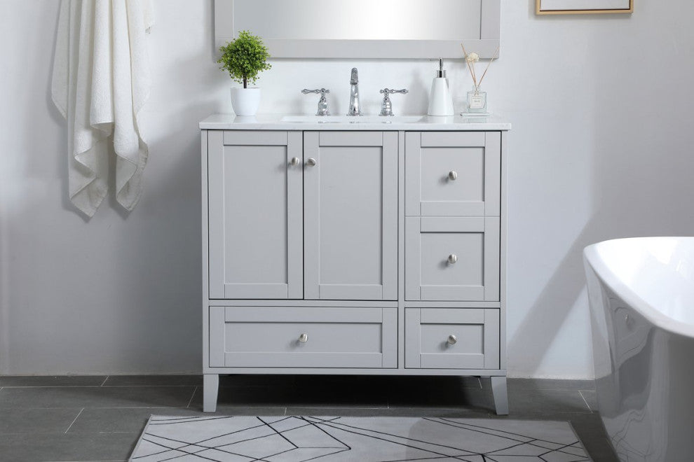 22" Traditional Grey-Light Bathroom Vanity