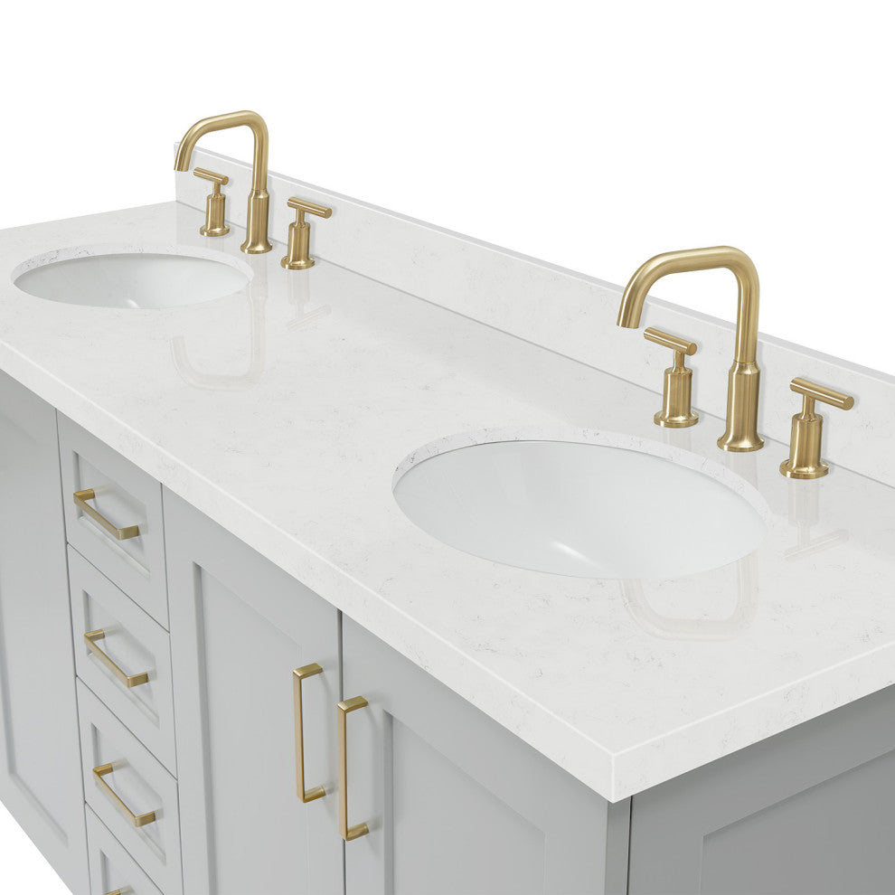 Ariel Taylor 72" Double Oval Sinks Bathroom Vanity