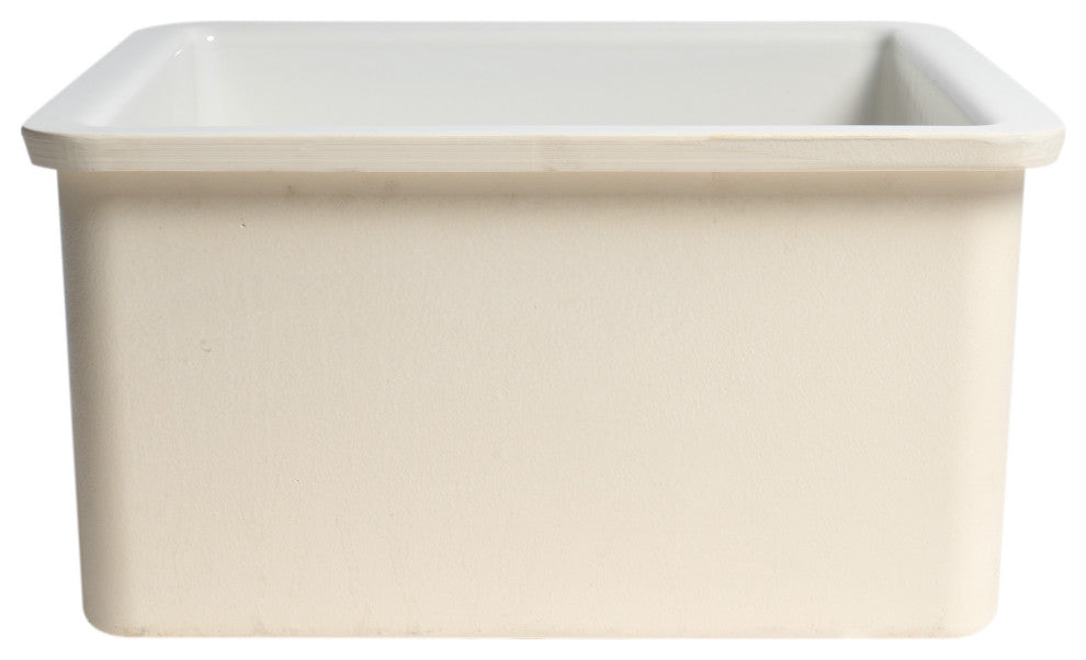 ALFI brand AB2017 20" White Single Bowl Fireclay Undermount Kitchen Sink