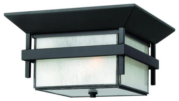 Hinkley Harbor 2 Light Satin Black Outdoor Flush Mount, 2573SK