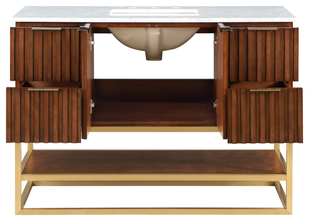 Monad Bathroom Vanity, Walnut, 48" Wide