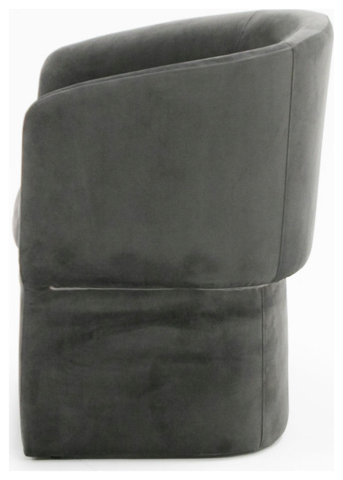 Modrest Vassar Modern Grey Velvet Dining Chair