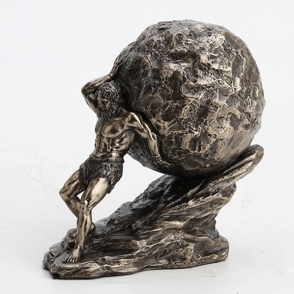 Sisyphus Rolling The Boulder -  Classic Statue Sculpture