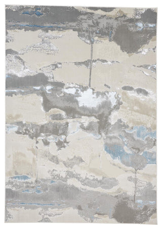 Weave & Wander Aurelian Modern Metallic Marble Rug, Silver/Gray, 6'7"x9'6"