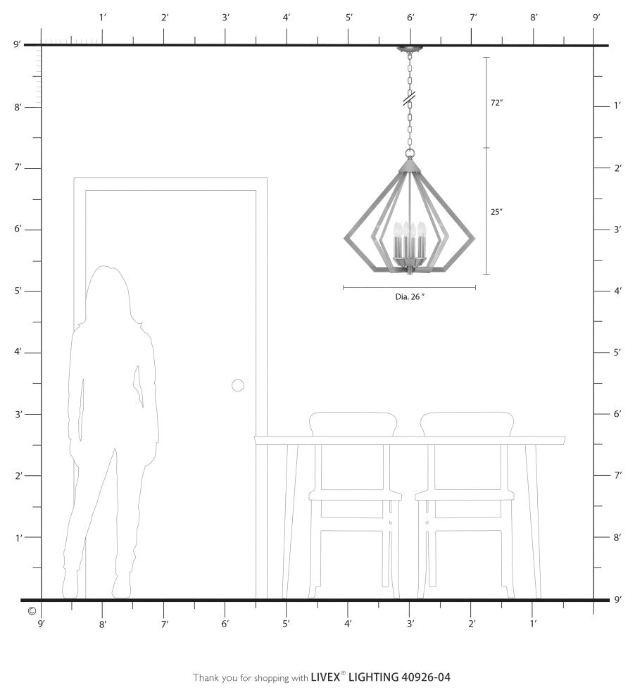 Black With Brushed Nickel Cluster Modern Chandelier