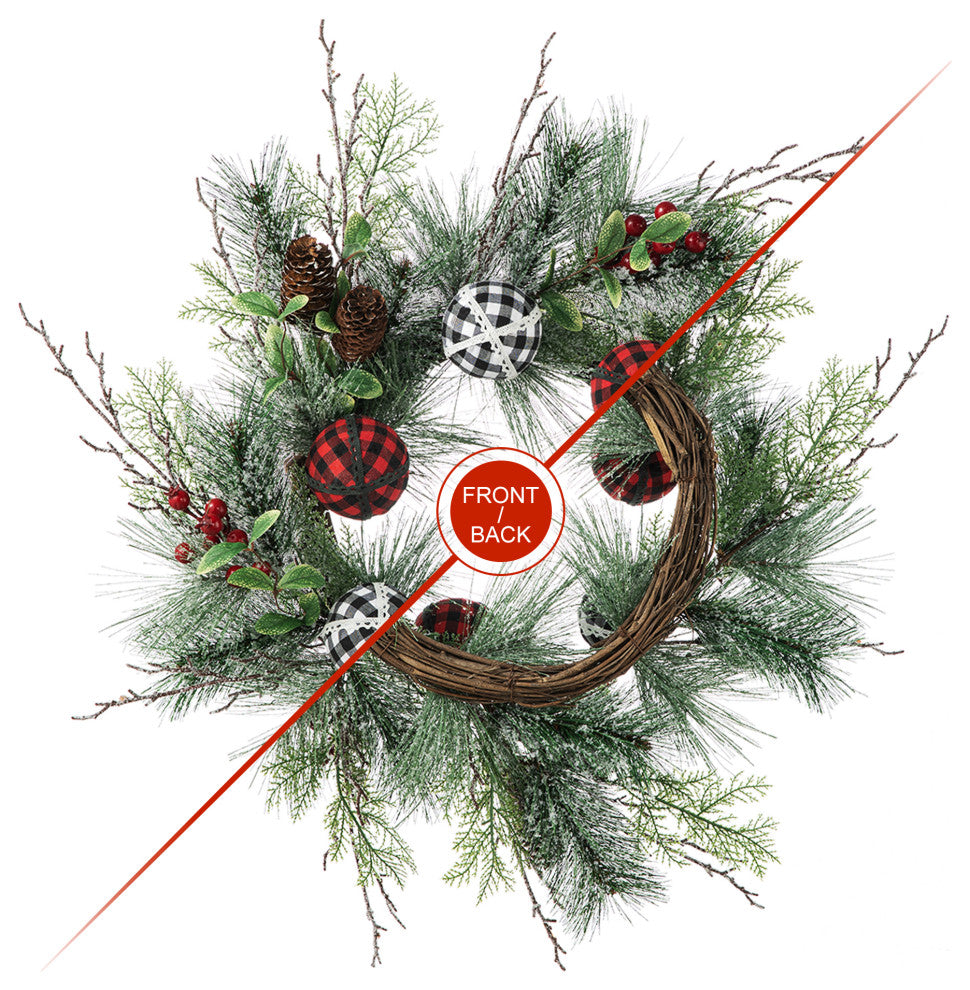 24"D Frosted Ornament Wreath
