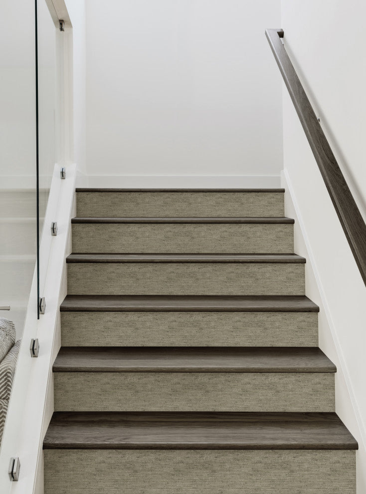 Canvas Look Peel and Stick Stair Riser Strips, Green, 48"x7", Set of 6