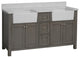 Yorkshire 60" Bathroom Vanity, Weathered Gray, Engineered Marble, Double