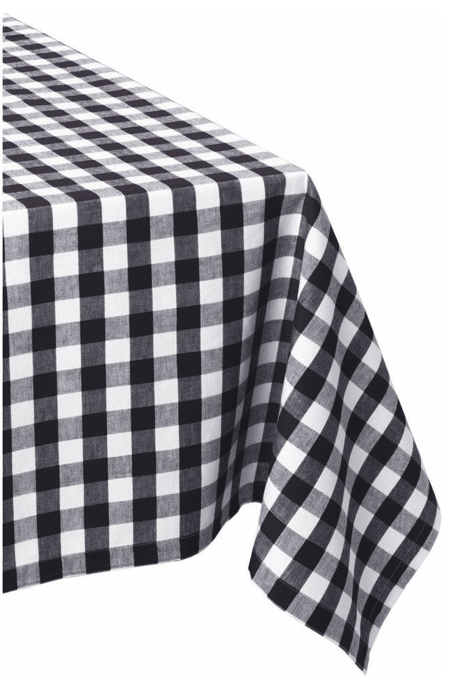 Checkers Black and White Tablecloth 52"x52", Seats 4