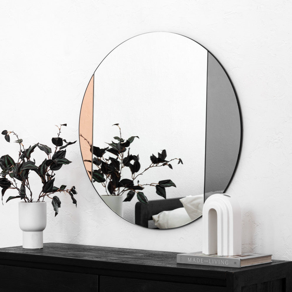 Alpha Accent Mirror, Rose Gold, Smoke, 29.5"