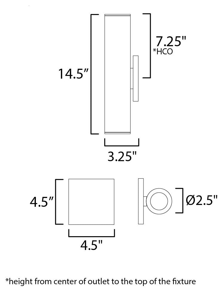 Maxim 86433 Calibro 2 Light 15" Tall LED Outdoor Wall Sconce - Architectural