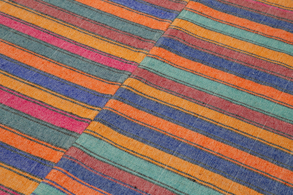 Rug N Carpet - Handmade Turkish 4' 8'' x 8' 6'' Rustic Wool Kilim Rug