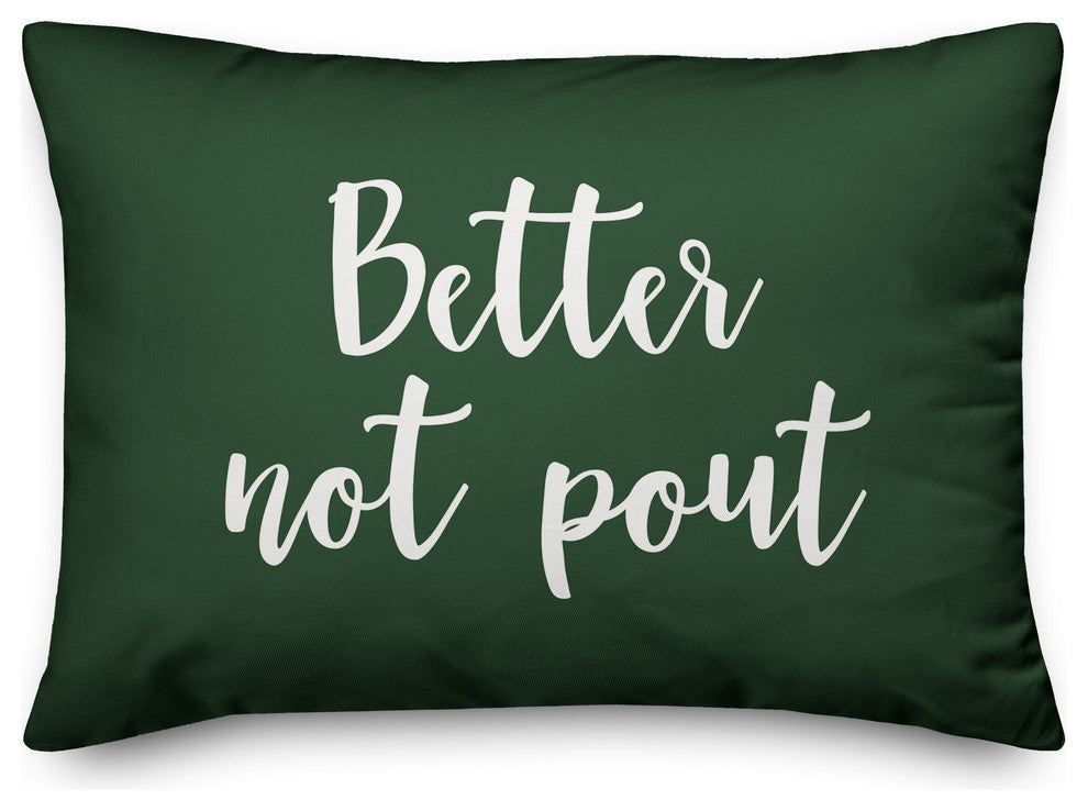 Better Not Pout, Dark Green 14x20 Lumbar Pillow