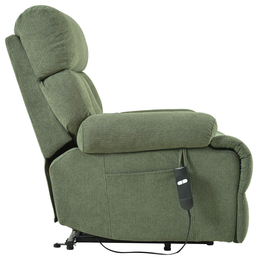 GDF Studio Oversized Power Lift Recliner Chair for Seniors, Remote Control, Dark Green