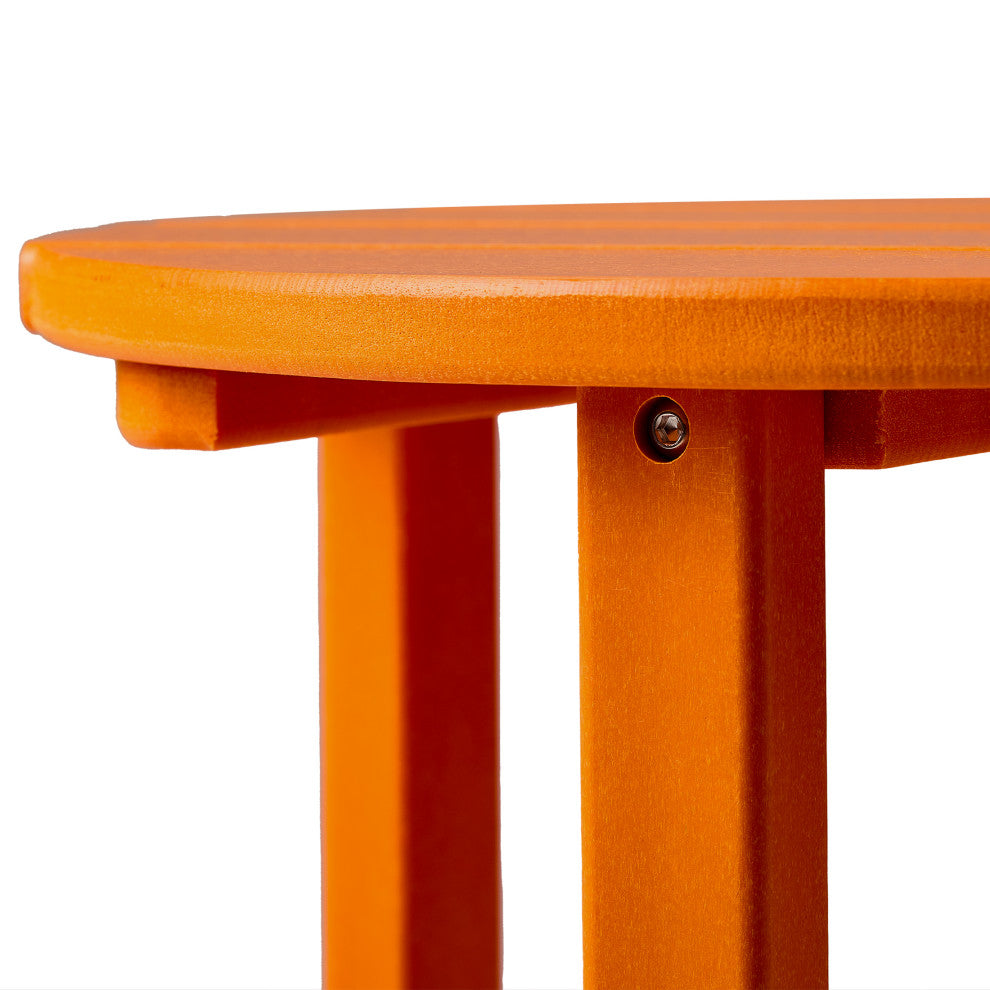 Adirondack Round Outdoor Side Table, Orange