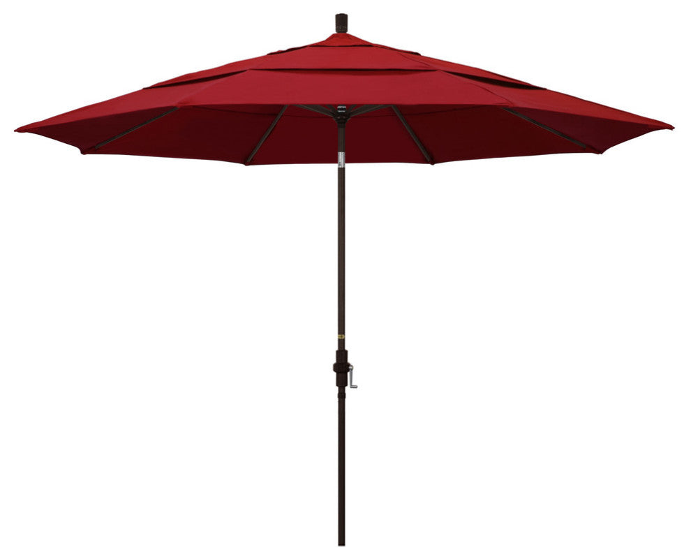 11' Aluminum Umbrella Collar Tilt Bronze, Red
