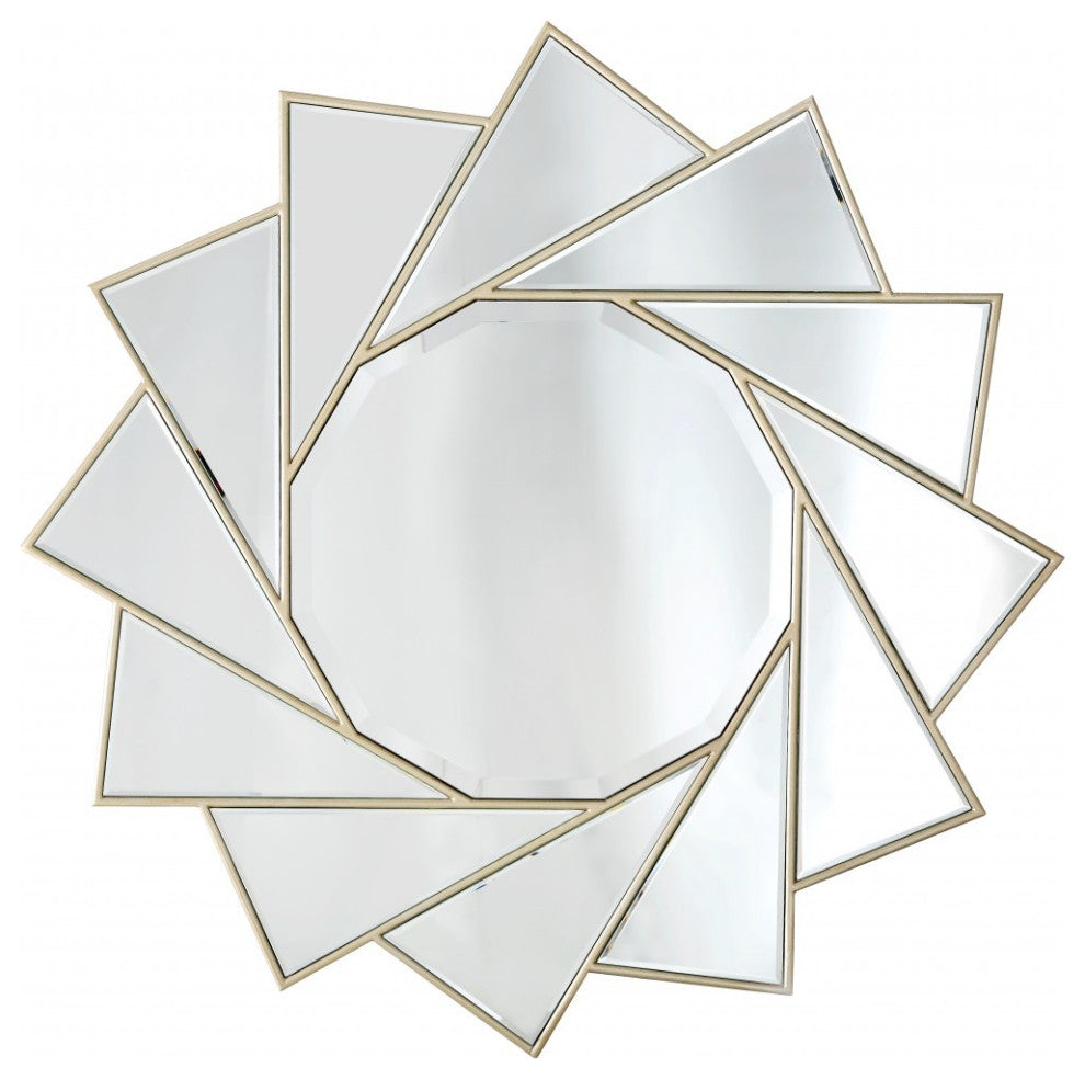Gold Trimmed Pinwheel Wall Mirror