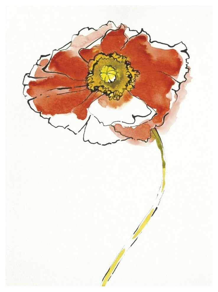 "Red Icelands I on White" Digital Paper Print by Shirley Novak, 14"x18"
