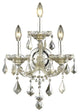 Elegant Maria Theresa Wall Sconce, Golden Teak Finish With Royal Cut Crystal