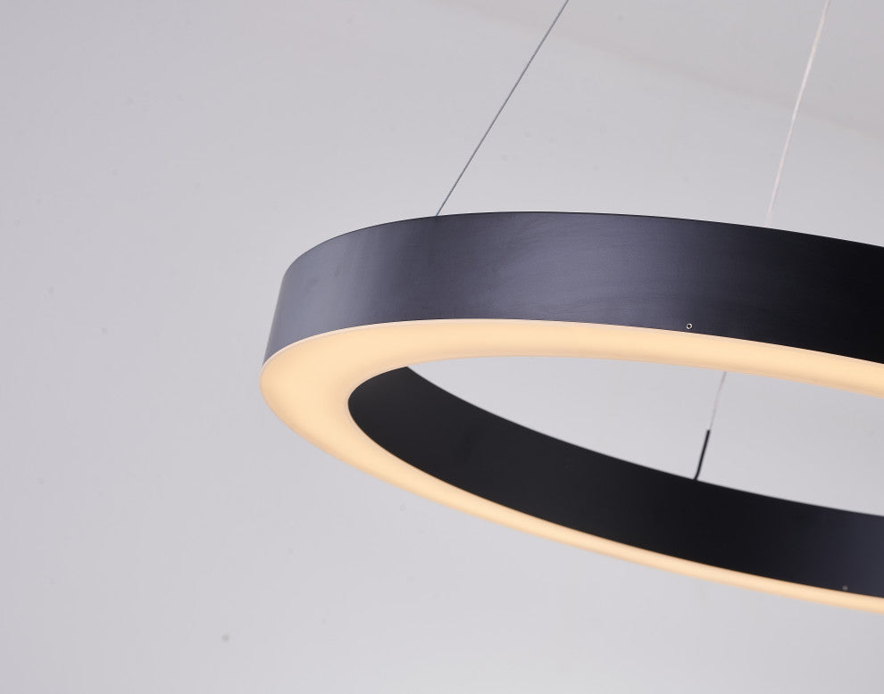 LED Chandelier, Matte Black