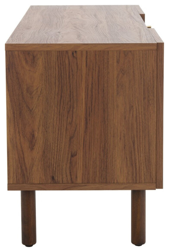 Safavieh Ophelia 2 Door 2 Shelf Media Stand, Walnut/Natural