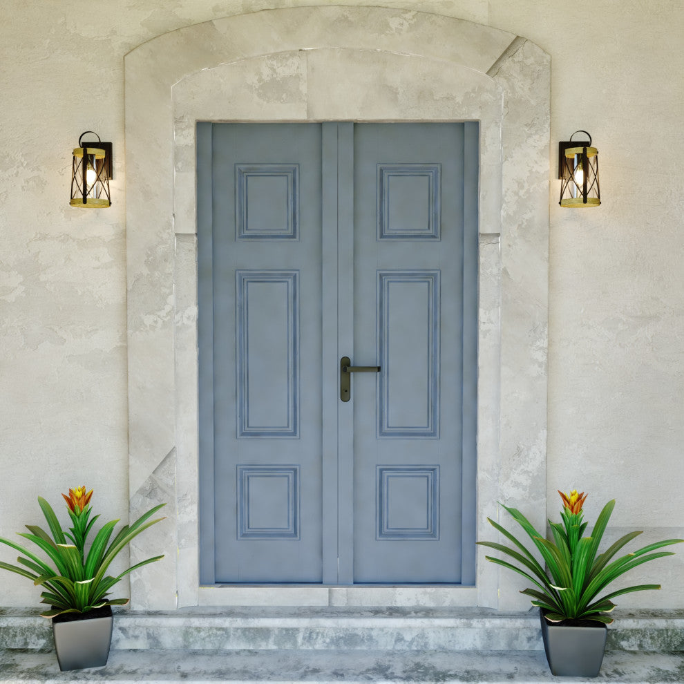 Harwood 6.5" Outdoor Wall Light Oxidized Iron and Burnished Elm